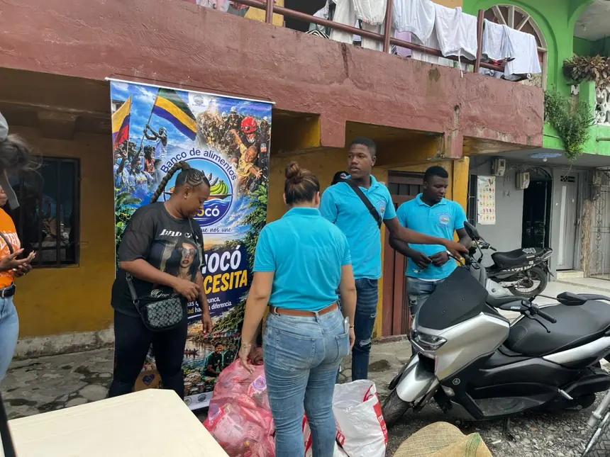 Jornada de entrega de mercados del Banco de Alimentos del Chocó a familias afectadas por el sismo